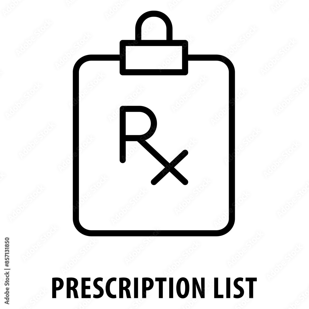 Poster prescription list icon simple and easy to edit for your design elements