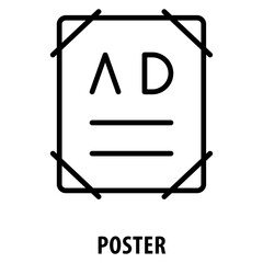 Poster Icon simple and easy to edit for your design elements