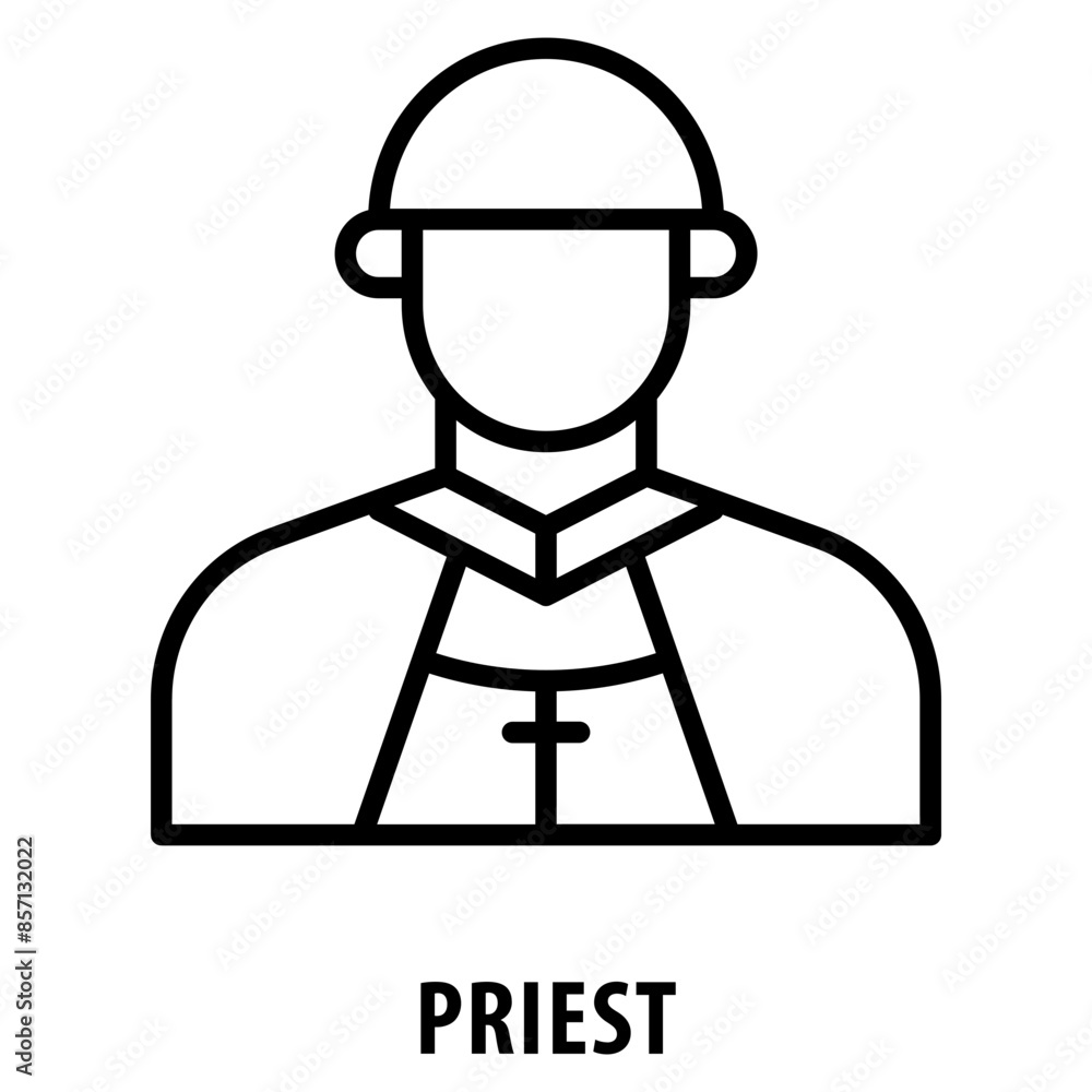 Poster priest icon simple and easy to edit for your design elements