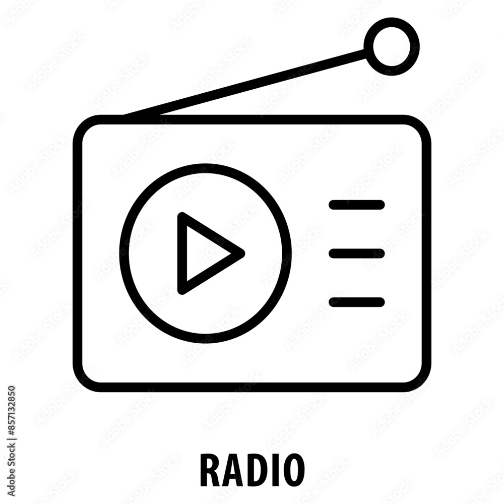 Poster radio icon simple and easy to edit for your design elements