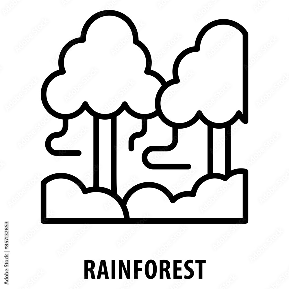 Poster rainforest icon simple and easy to edit for your design elements