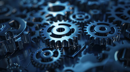 Intricate Array of Industrial Gears and Cogs