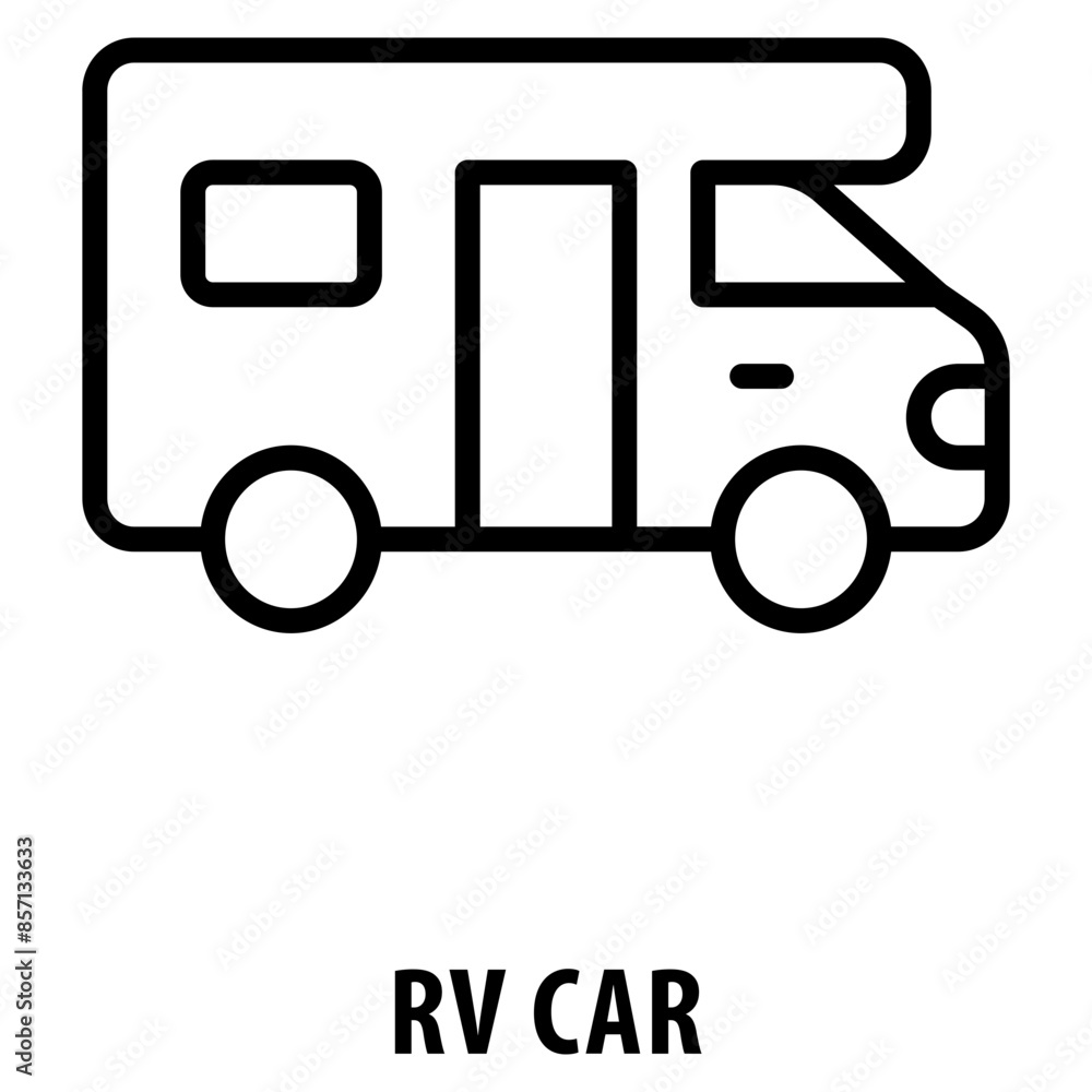 Aufkleber rv car icon simple and easy to edit for your design elements