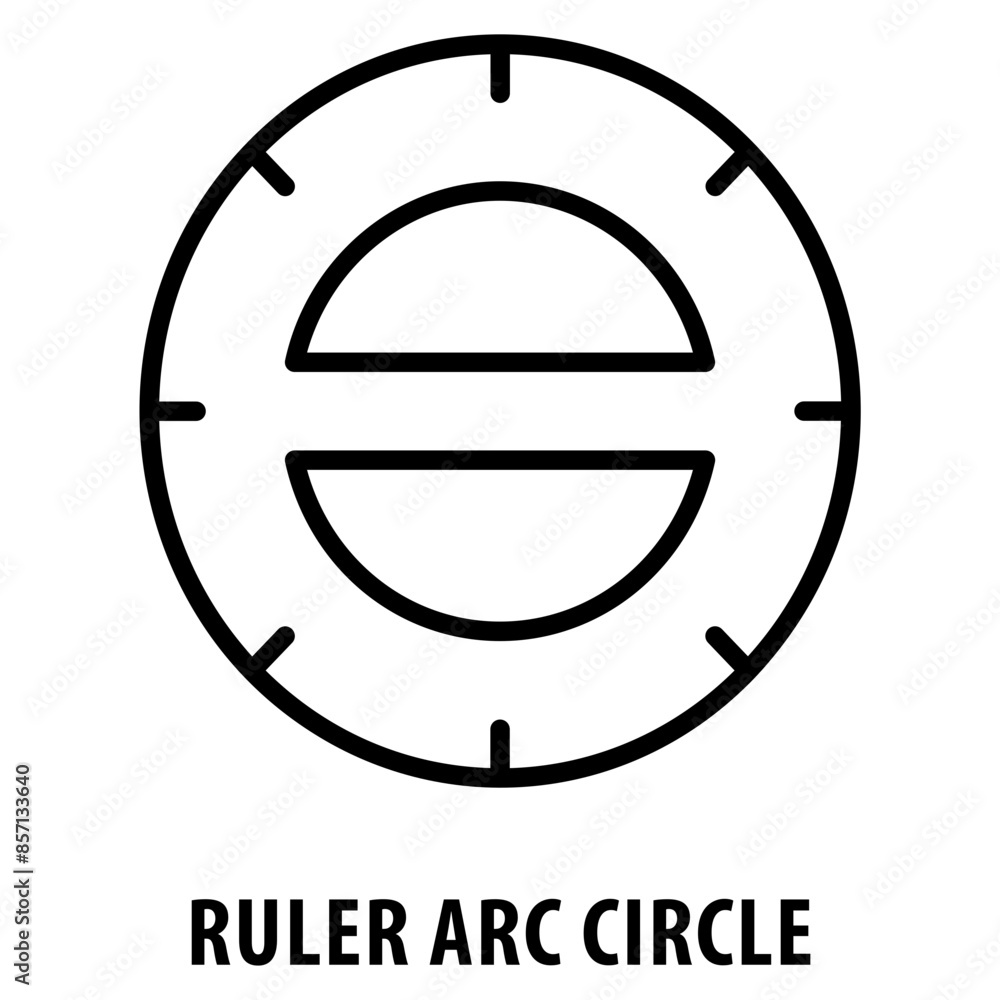 Poster ruler arc circle icon simple and easy to edit for your design elements