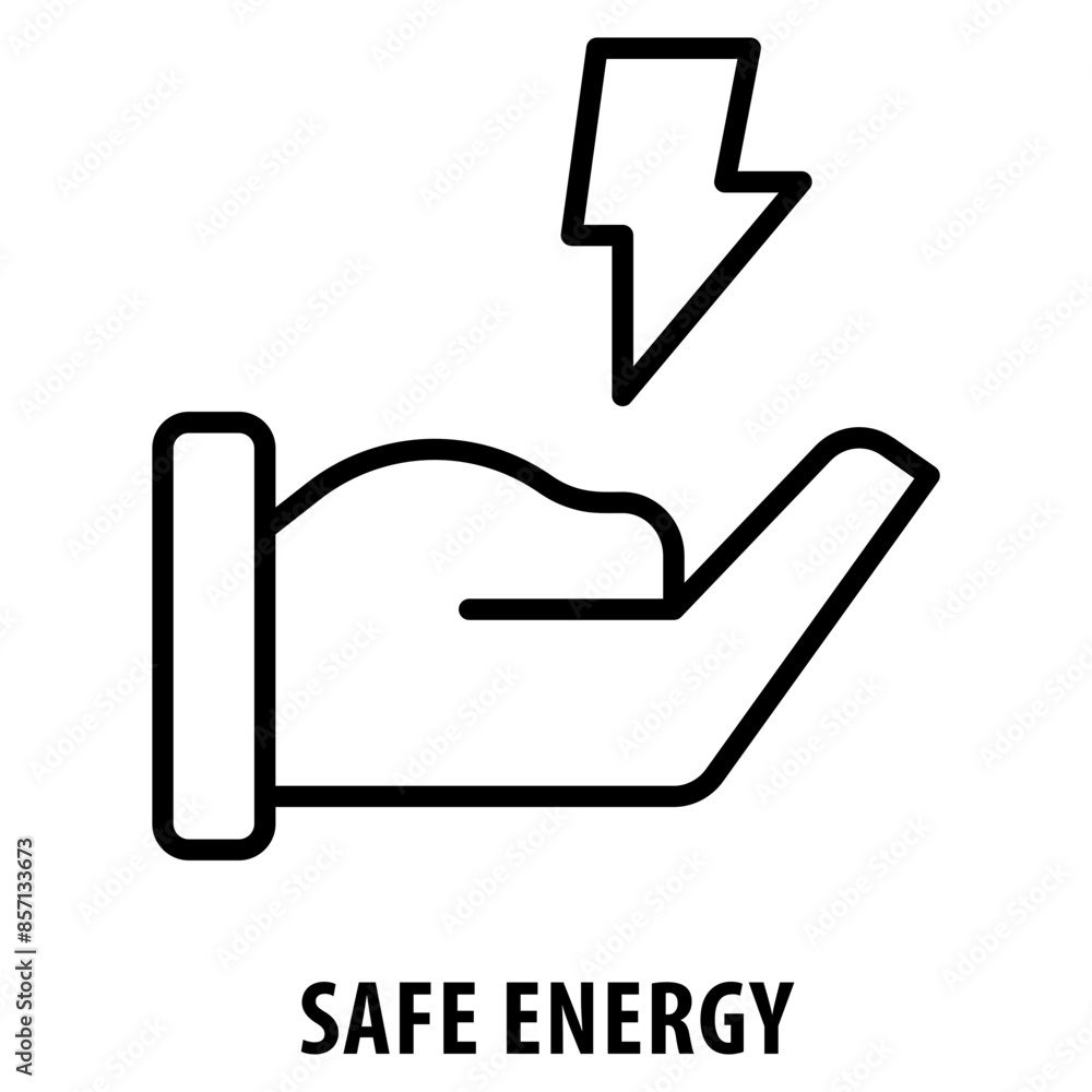 Poster safe energy icon simple and easy to edit for your design elements