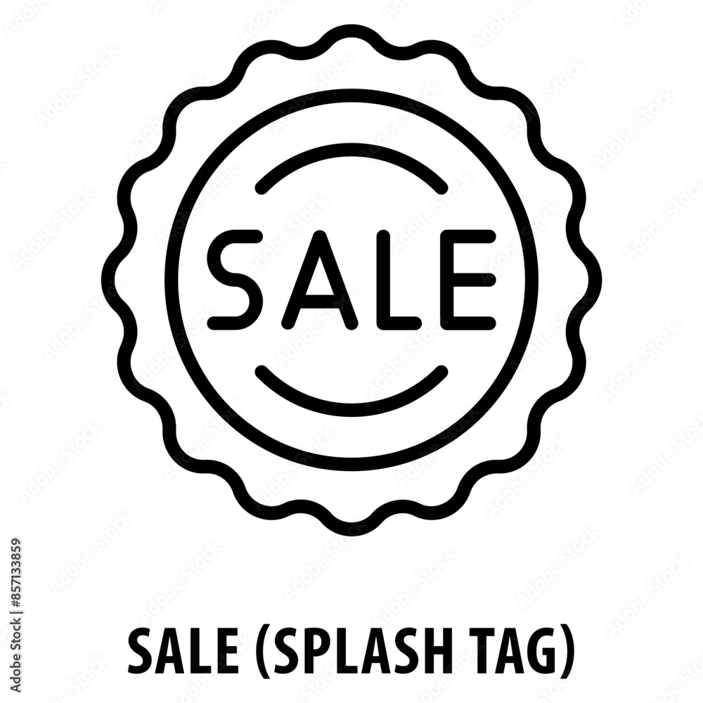 Poster sale splash tag icon simple and easy to edit for your design elements
