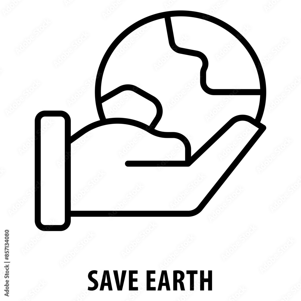 Poster save earth icon simple and easy to edit for your design elements