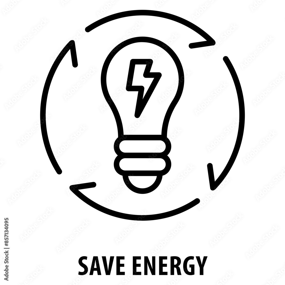 Poster save energy icon simple and easy to edit for your design elements