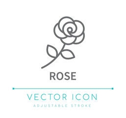 Rose Line Icon