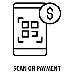 Scan QR Payment Icon simple and easy to edit for your design elements