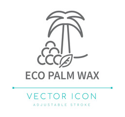 Eco Palm Wax Candle Line Icon