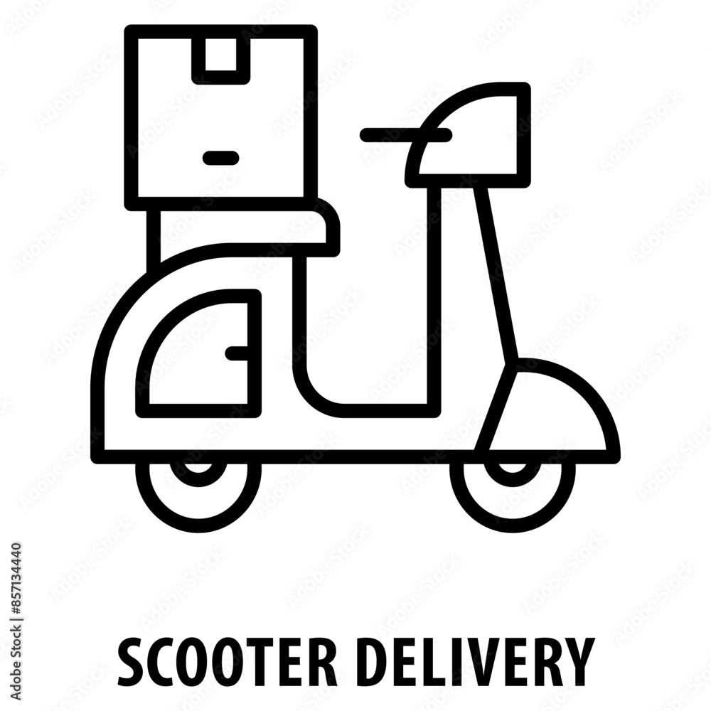 Poster scooter delivery icon simple and easy to edit for your design elements