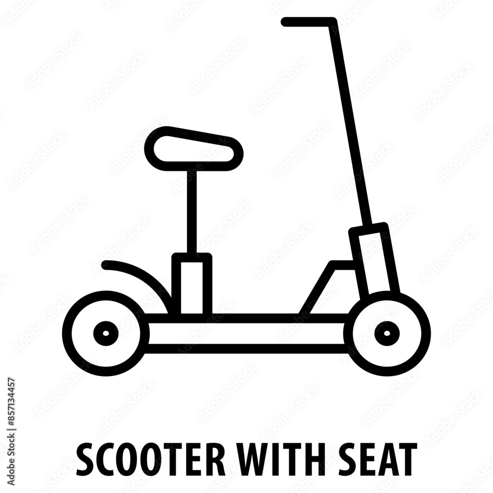 Poster scooter with seat icon simple and easy to edit for your design elements