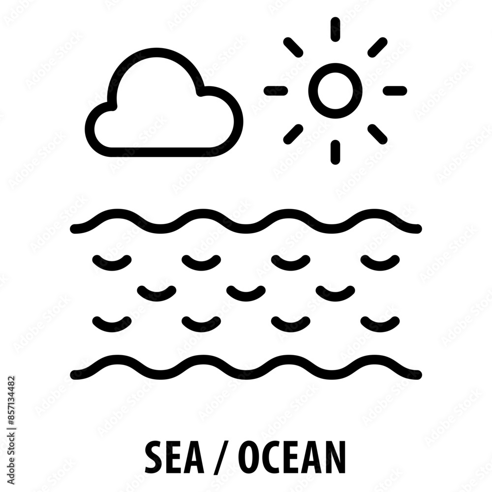 Aufkleber sea - ocean icon simple and easy to edit for your design elements