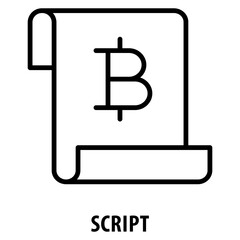 Script Icon simple and easy to edit for your design elements