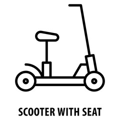 Scooter with seat Icon simple and easy to edit for your design elements