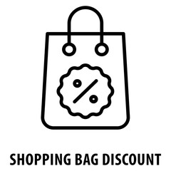shopping bag discount Icon simple and easy to edit for your design elements