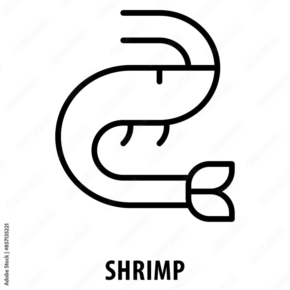 Poster shrimp icon simple and easy to edit for your design elements