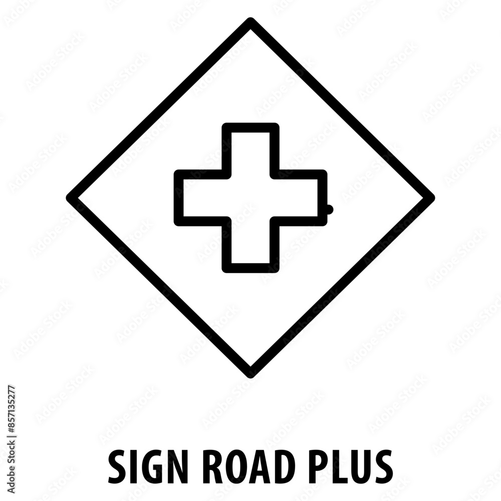 Poster sign road plus icon simple and easy to edit for your design elements