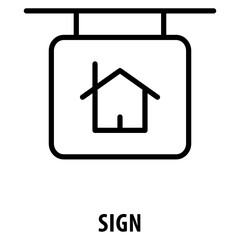 Sign Icon simple and easy to edit for your design elements