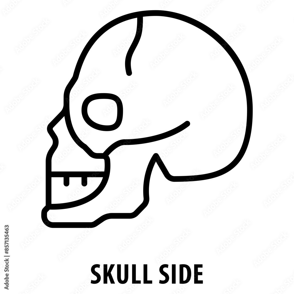 Poster skull side icon simple and easy to edit for your design elements