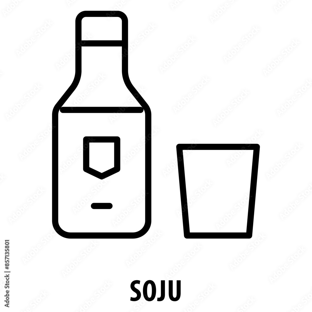 Poster soju icon simple and easy to edit for your design elements