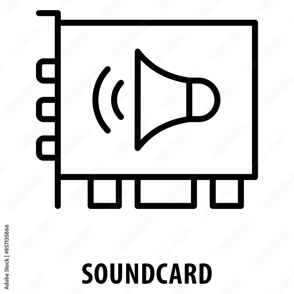 Poster soundcard icon simple and easy to edit for your design elements