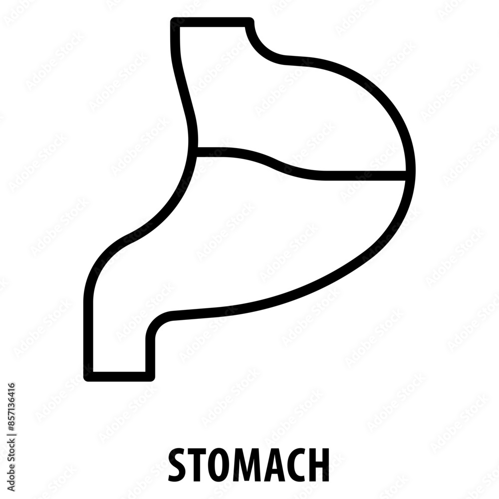 Poster stomach icon simple and easy to edit for your design elements