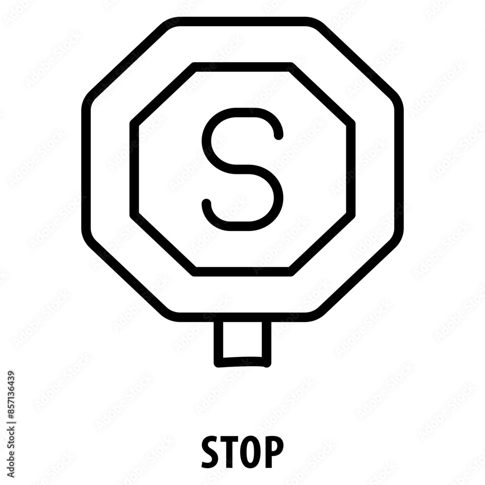 Poster stop icon simple and easy to edit for your design elements