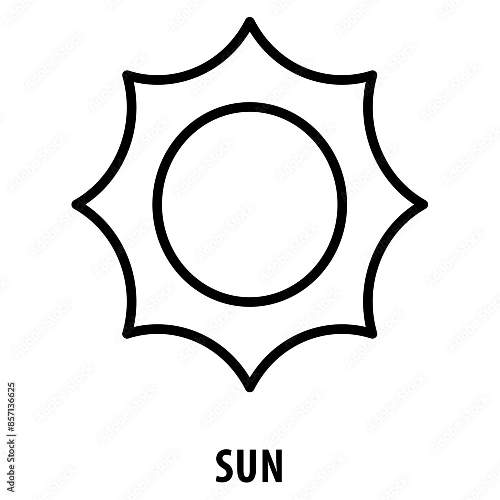 Aufkleber sun icon simple and easy to edit for your design elements