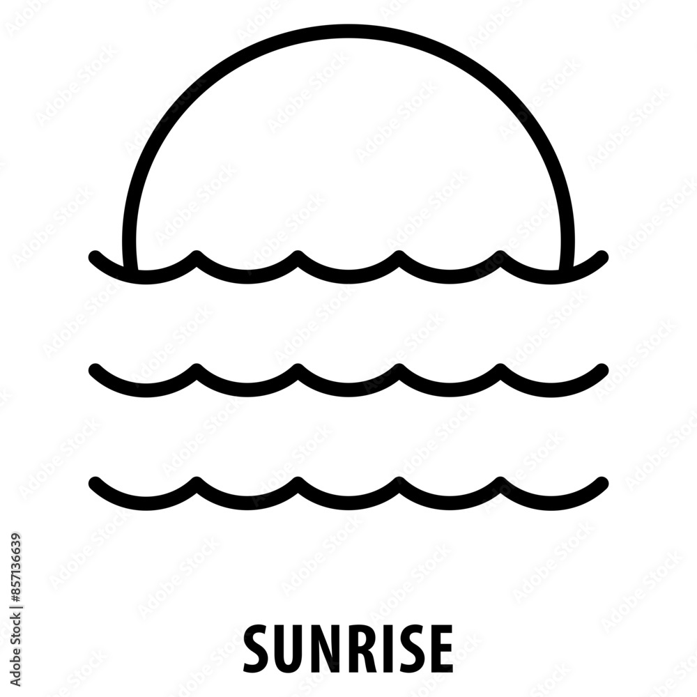 Poster sunrise icon simple and easy to edit for your design elements