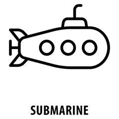 Submarine Icon simple and easy to edit for your design elements