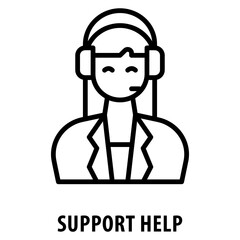 Support Help Icon simple and easy to edit for your design elements