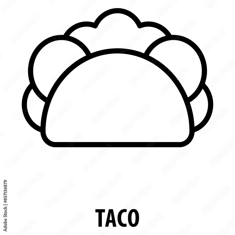 Poster taco icon simple and easy to edit for your design elements