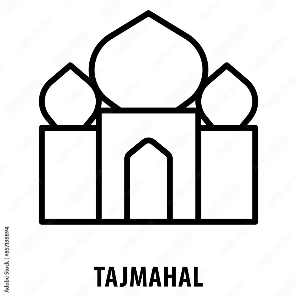 Poster tajmahal icon simple and easy to edit for your design elements