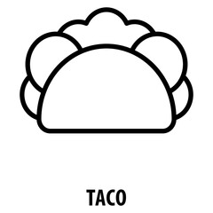 Taco Icon simple and easy to edit for your design elements