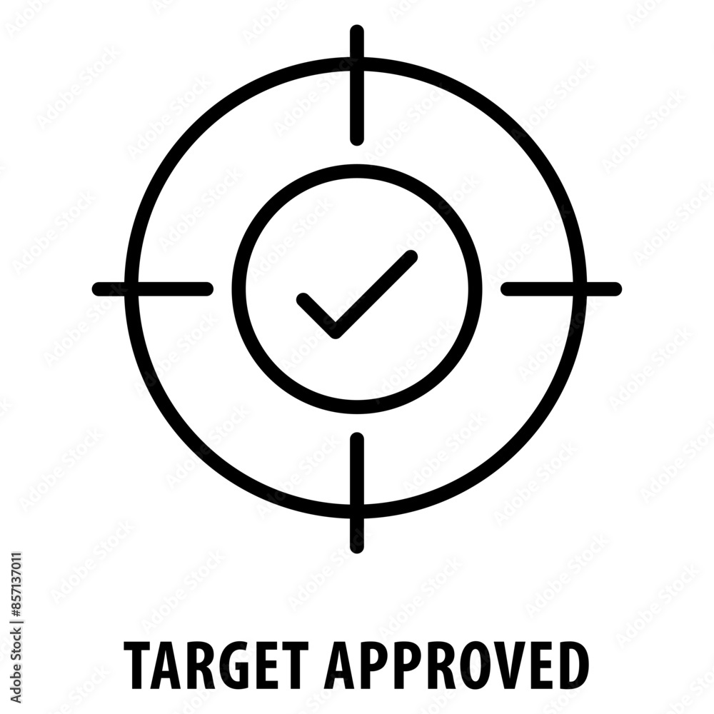 Aufkleber target approved icon simple and easy to edit for your design elements