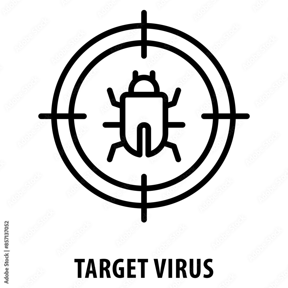 Poster target virus icon simple and easy to edit for your design elements