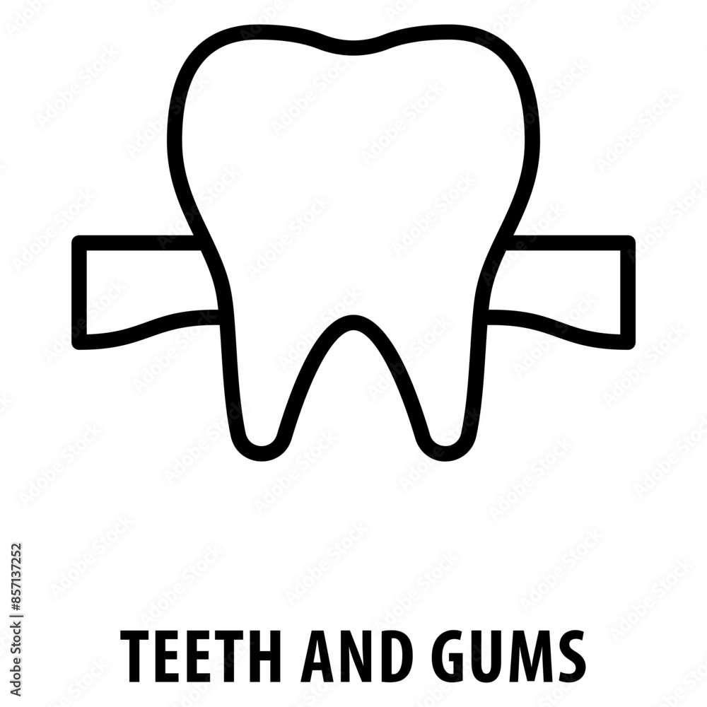 Poster teeth and gums icon simple and easy to edit for your design elements