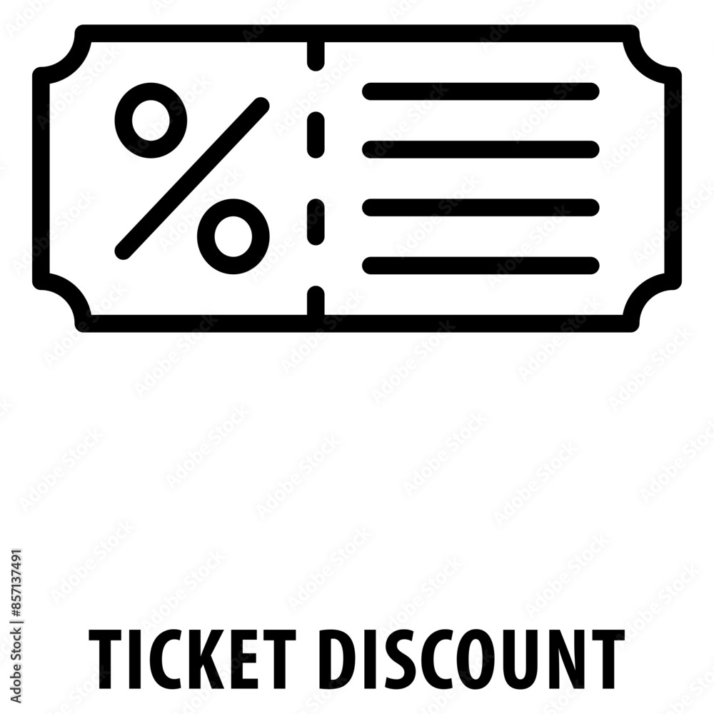 Poster ticket discount icon simple and easy to edit for your design elements