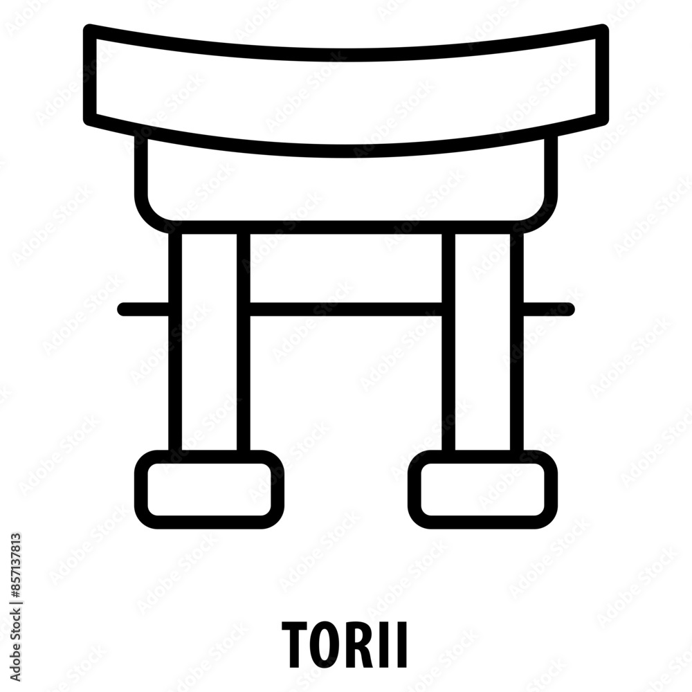 Poster torii icon simple and easy to edit for your design elements