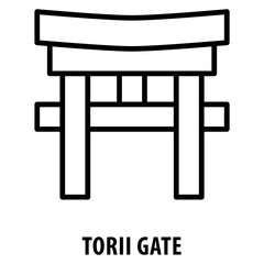 Torii Gate Icon simple and easy to edit for your design elements