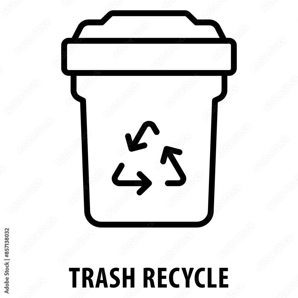 Poster trash recycle icon simple and easy to edit for your design elements