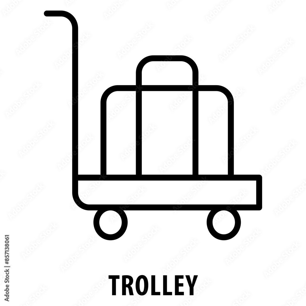 Poster trolley icon simple and easy to edit for your design elements