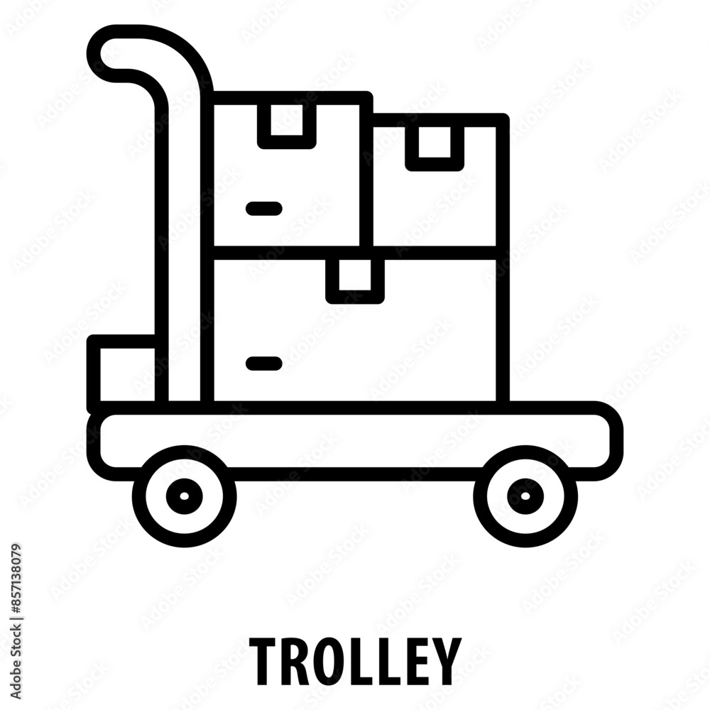 Poster trolley icon simple and easy to edit for your design elements