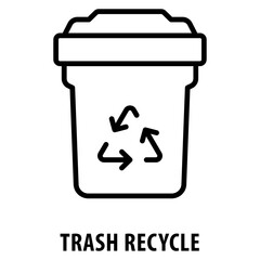 Trash recycle Icon simple and easy to edit for your design elements