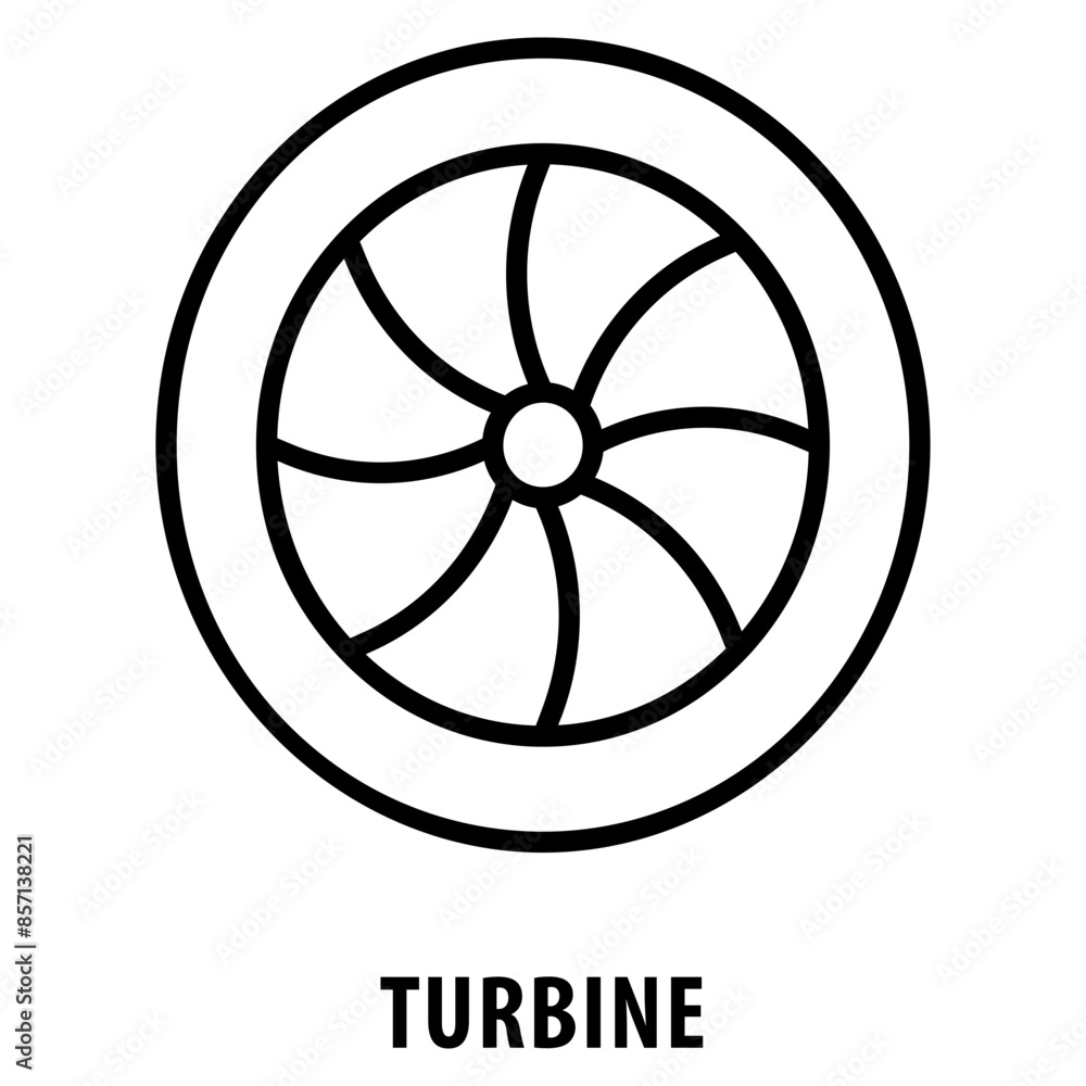 Poster turbine icon simple and easy to edit for your design elements