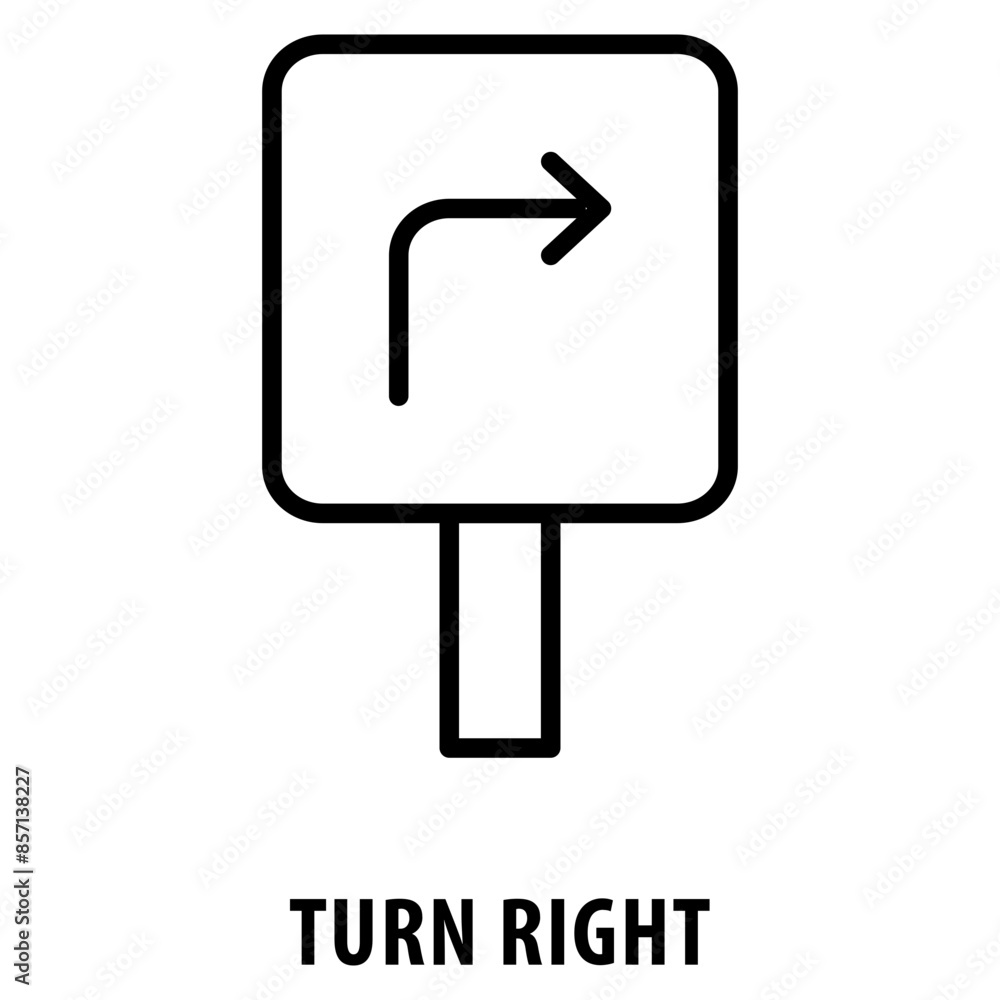 Poster turn right icon simple and easy to edit for your design elements