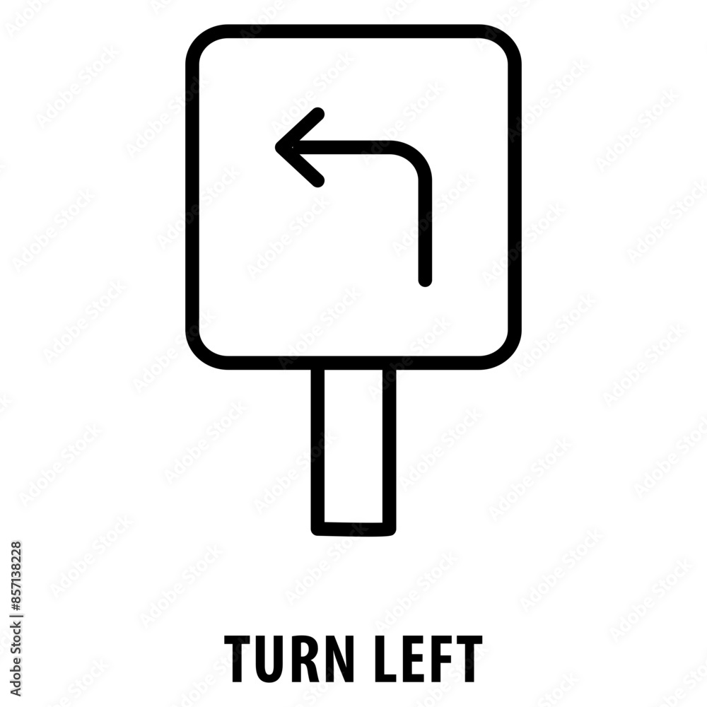 Poster turn left icon simple and easy to edit for your design elements