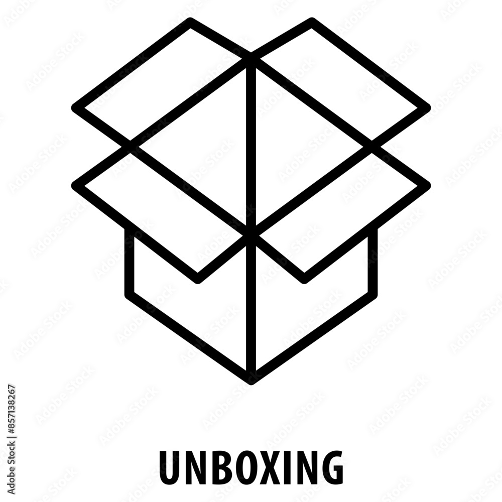 Aufkleber unboxing icon simple and easy to edit for your design elements